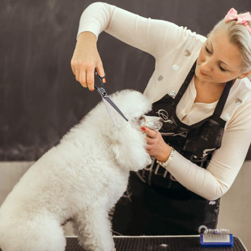 6.5 Inches Straight Dog Grooming Scissors Dog Cutting Shears Professional Trimming Shears for Dog Cat Pet Japanese Stainless Steel Black