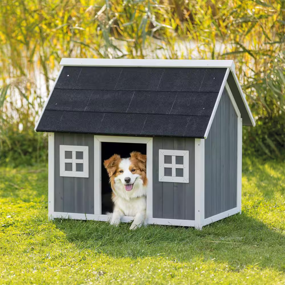 Natura Barn Style Dog House, Elevated Pet Shelter, Weatherproof Dog House, Small