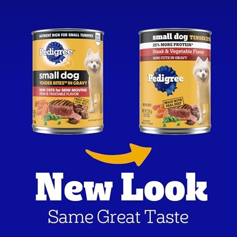 Pedigree Small Dog Tender Bites in Gravy, Steak & Vegetable Flavor Canned Wet