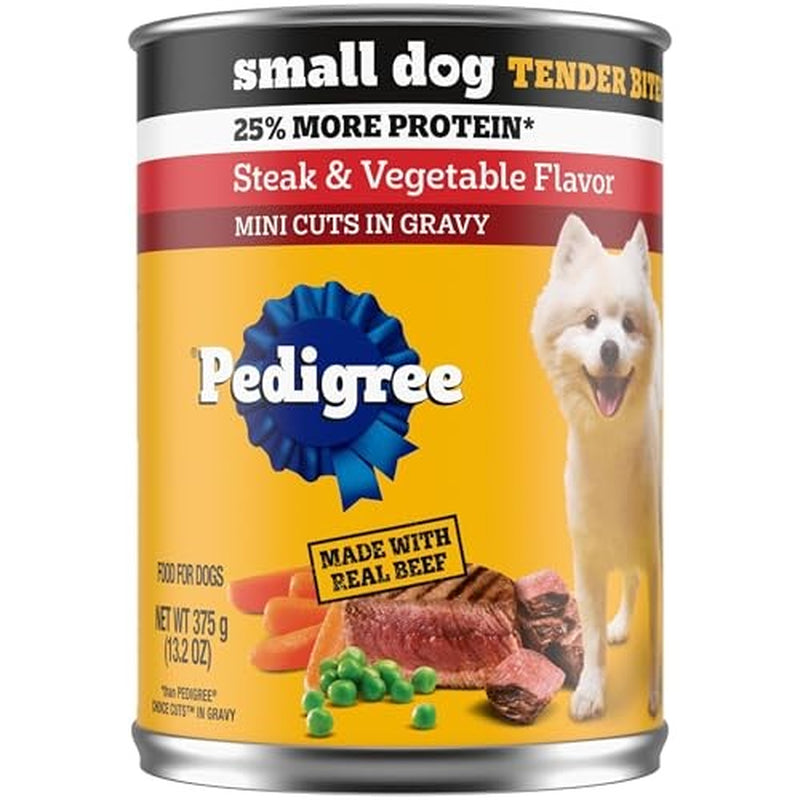 Pedigree Small Dog Tender Bites in Gravy, Steak & Vegetable Flavor Canned Wet