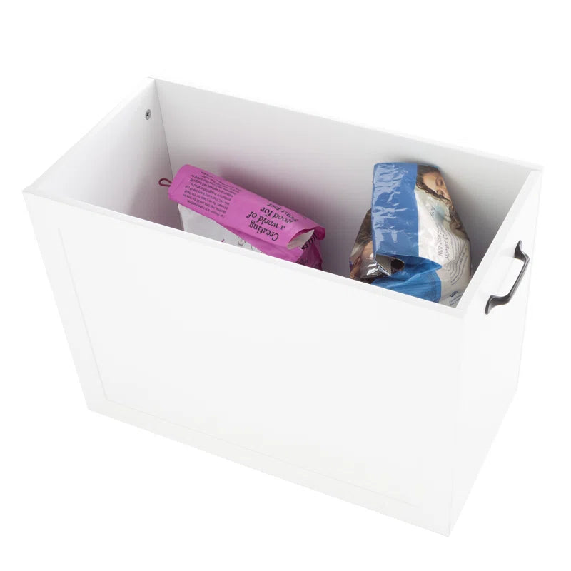 Elevated Dog Bowls with Storage, White