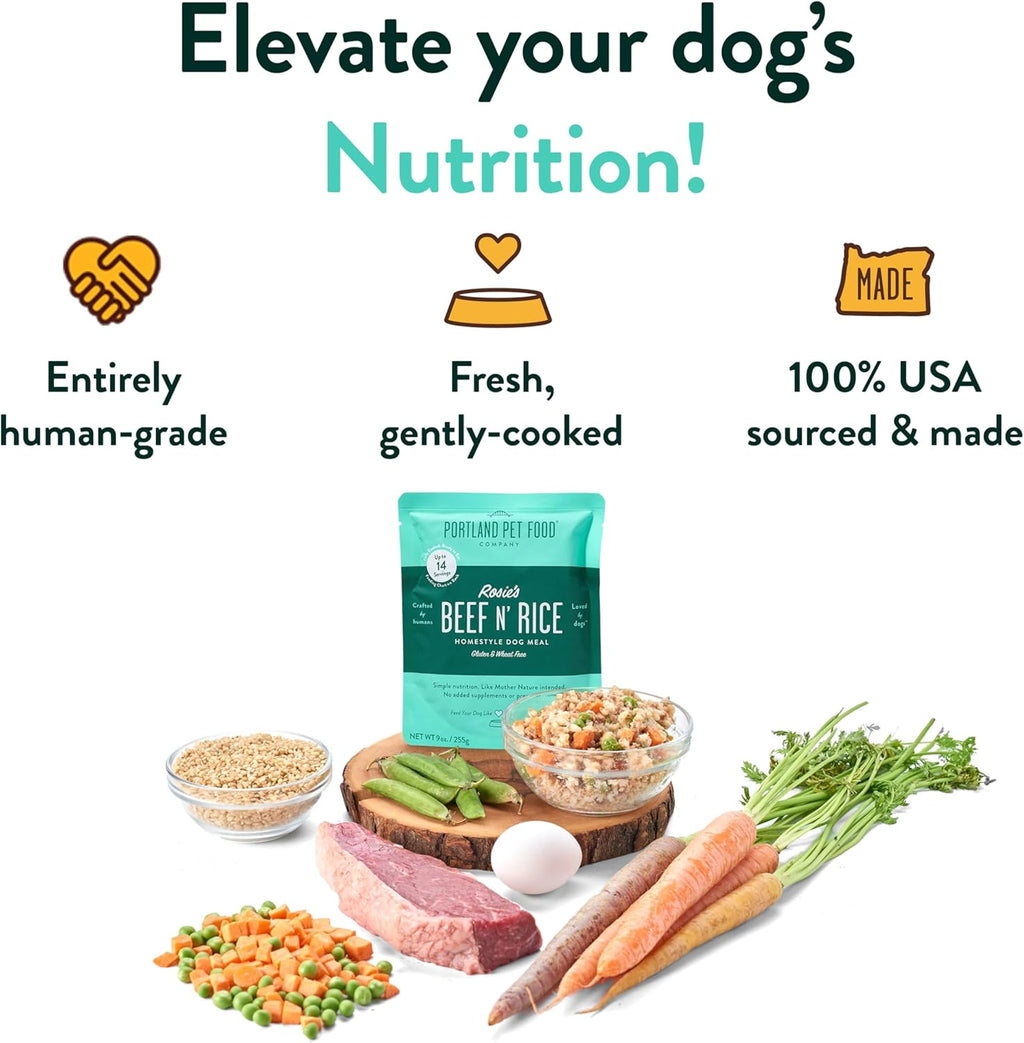 Fresh Dog Food Pouches - Human-Grade Topper Mix-Ins & Wet Pet Meals - Small & Large Breed Puppy & Senior Dogs - Gluten-Free Meal Toppers, Made in the USA - 8 Pack Variety