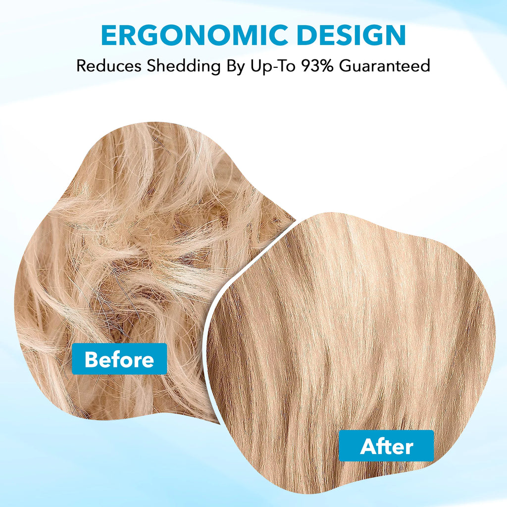 De-Shedding Brush for Dogs, Anti-Slip Handle, Stainless Steel Undercoat Grooming Tool