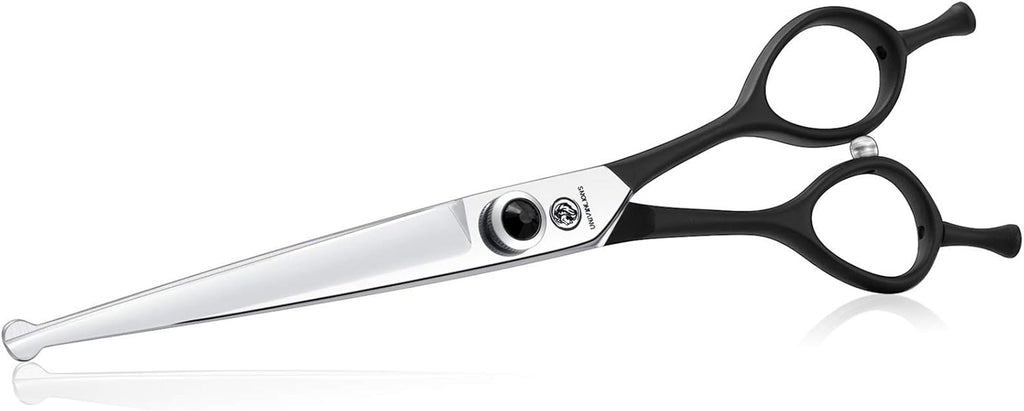 6.5 Inches Straight Dog Grooming Scissors Dog Cutting Shears Professional Trimming Shears for Dog Cat Pet Japanese Stainless Steel Black
